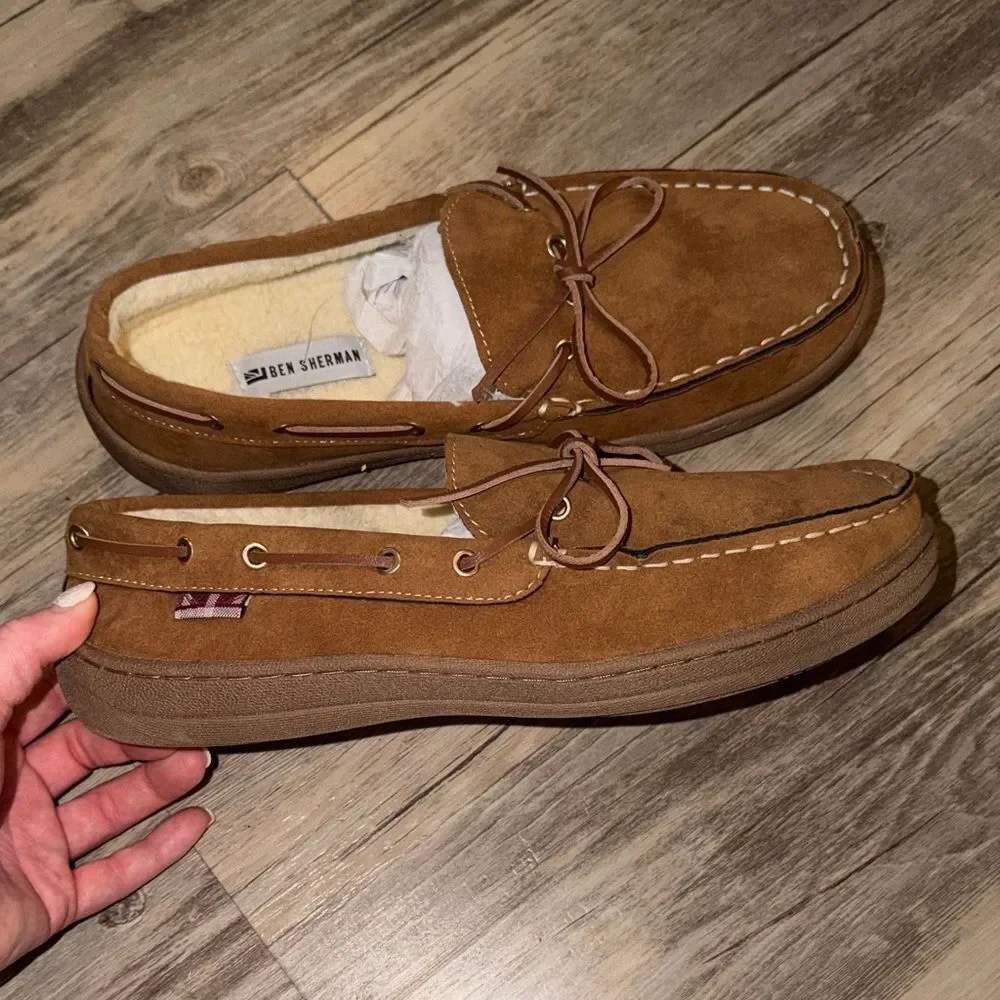 Ben Sherman Brown Suede Moccasin Slip-On Loafers